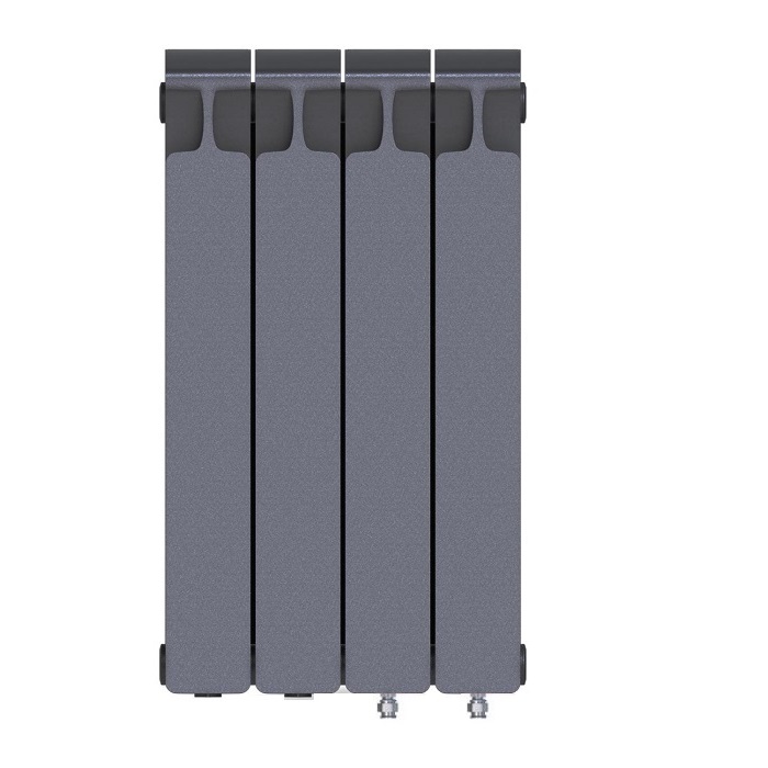 Биметаллический радиатор Rifar Monolit Ventil 350/4 секции, с нижним правым подключением (VR), титан